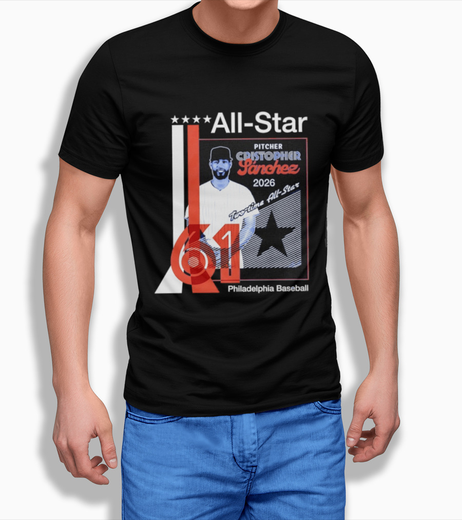 Cristopher Sanchez 61 Philadelphia Phillies Pitcher 2026 Two Time MLB All Star T-Shirt