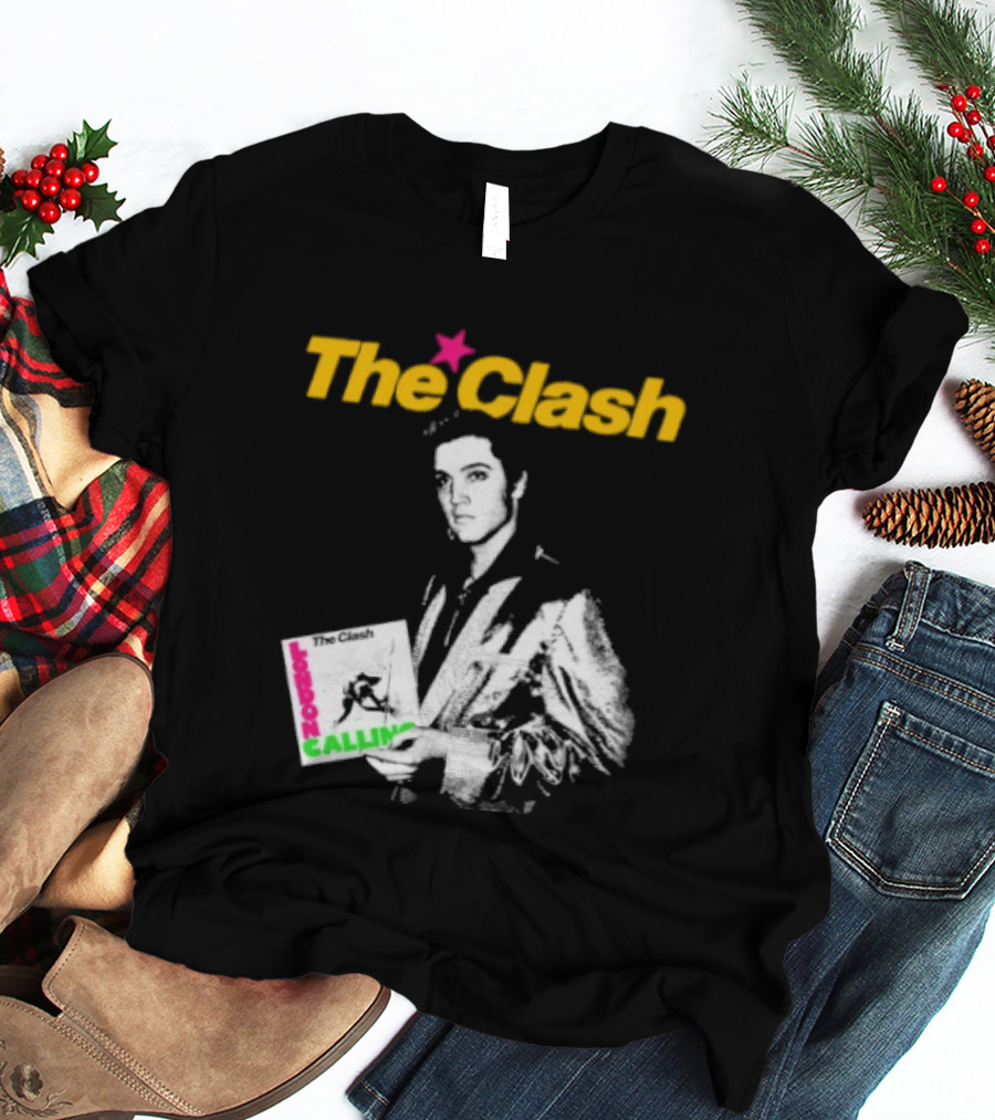 The Clash Elvis Presley London Calling Album Image T-Shirt
