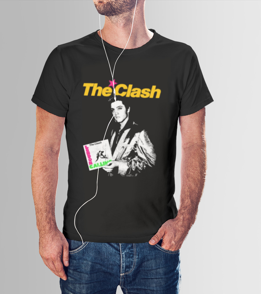 The Clash Elvis Presley London Calling Album Image T-Shirt