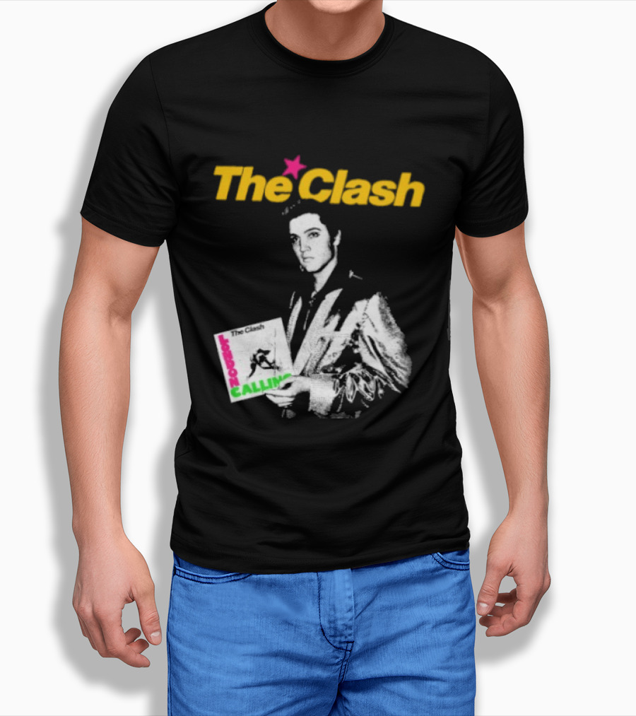 The Clash Elvis Presley London Calling Album Image T-Shirt