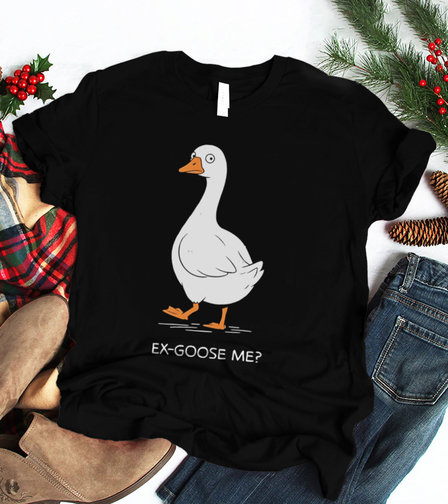 Ex Goose Me Goose Pun Cartoon Walking Goose T-Shirt