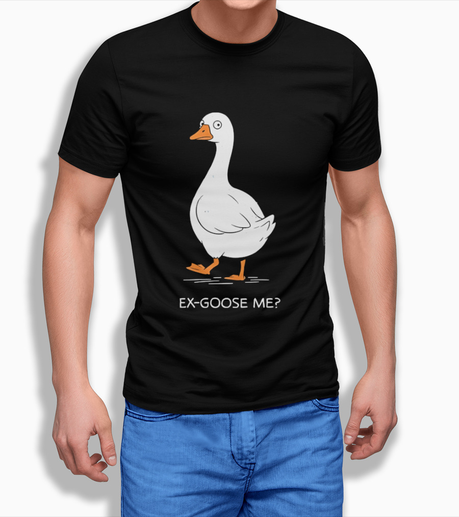 Ex Goose Me Goose Pun Cartoon Walking Goose T-Shirt