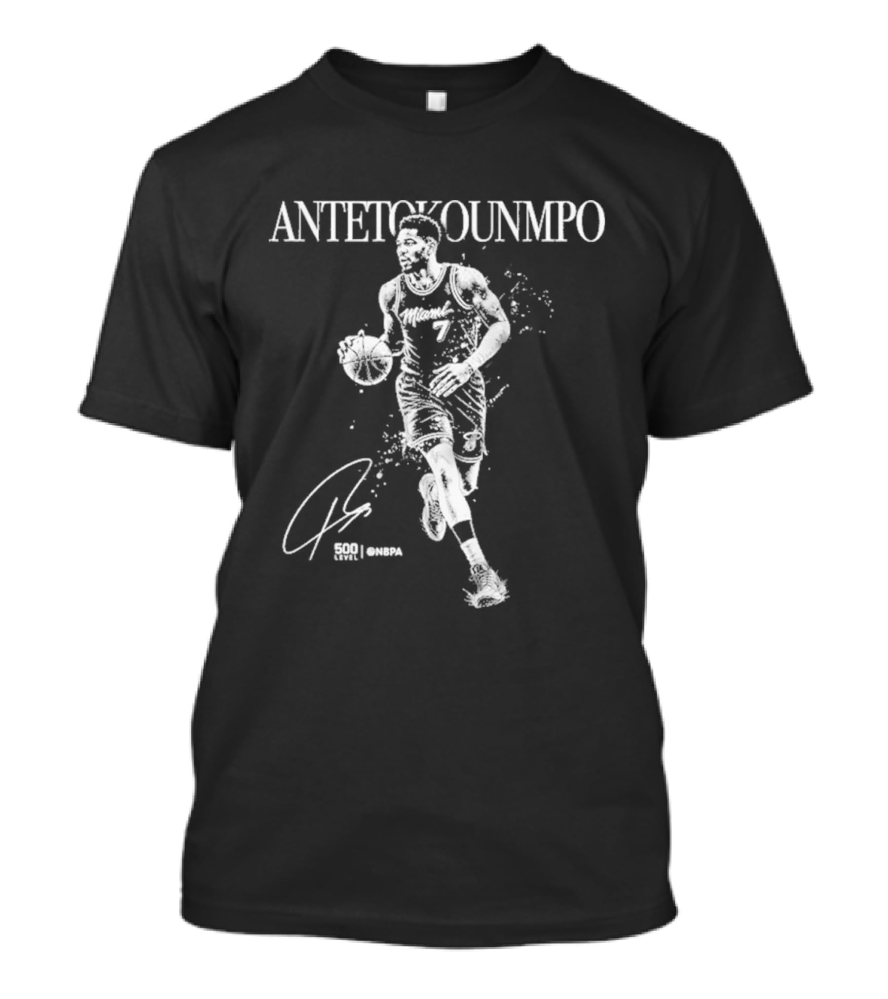 Antetokounmpo Miami Heat Mono Dribbling Signature T-Shirt