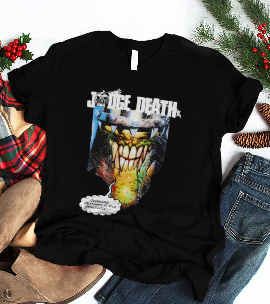Judge Death 2000 AD Comic Book Character Jugggge Deathhhh At Your Sssservice T-Shirt