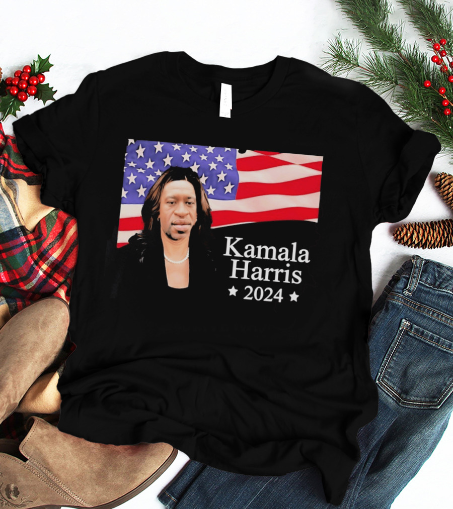 Kamala Harris 2024 Political Satire American Flag T-Shirt