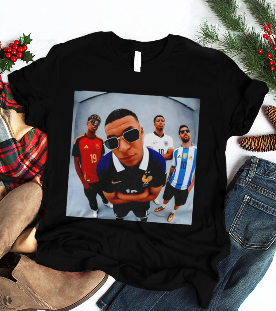 Kylian Mbappe Jude Bellingham Lionel Messi Football Stars Selfie Spain England Argentina France T-Shirt
