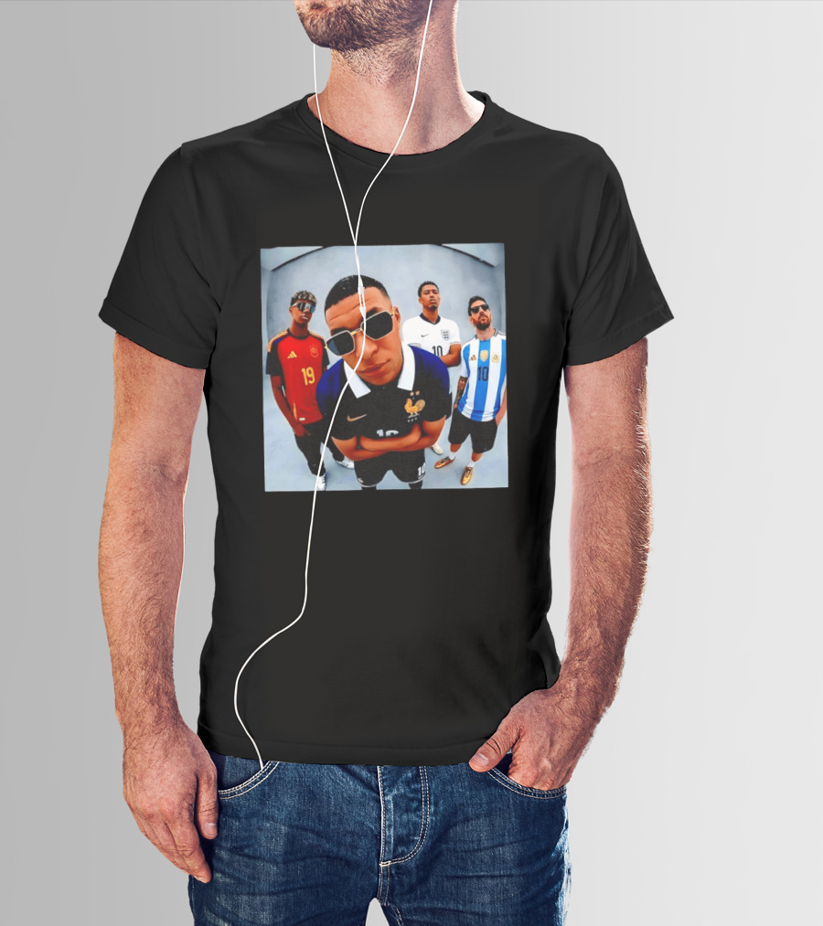 Kylian Mbappe Jude Bellingham Lionel Messi Football Stars Selfie Spain England Argentina France T-Shirt