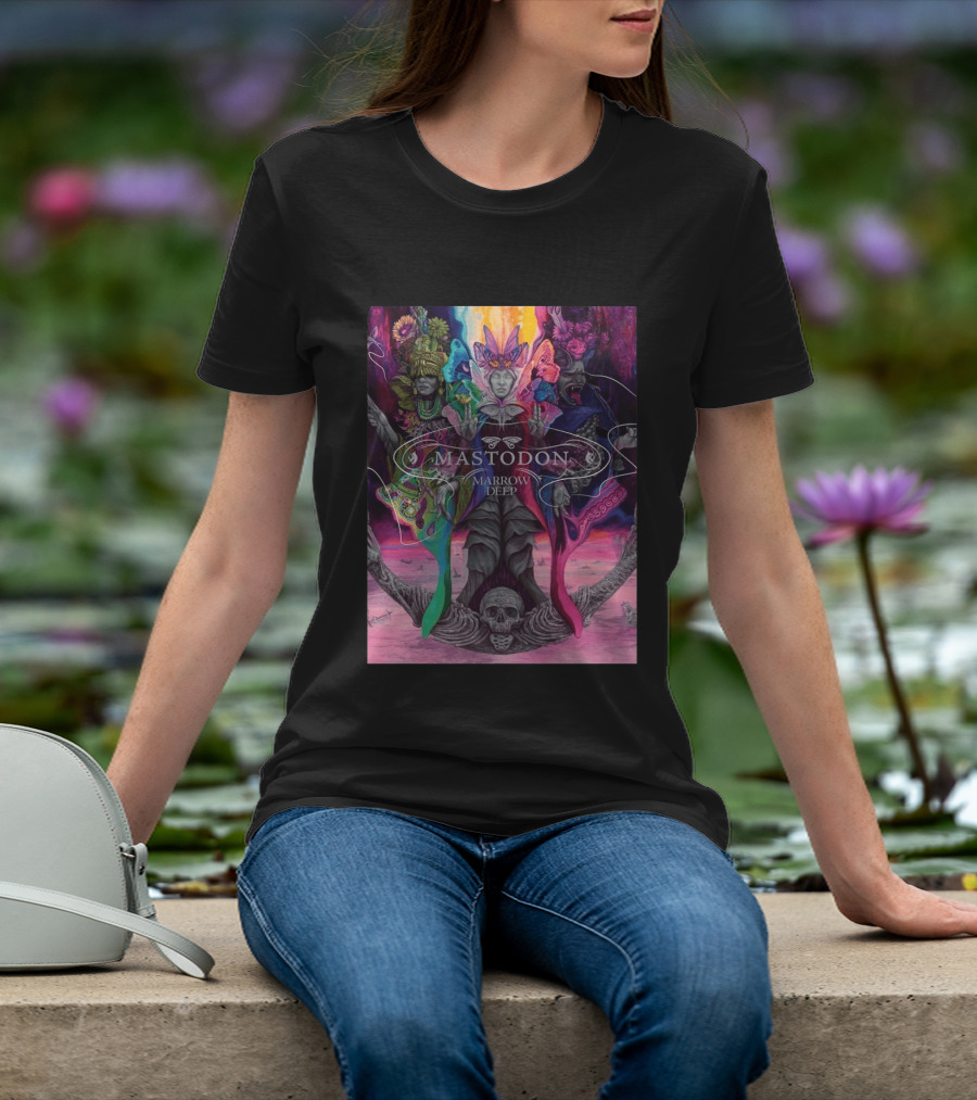 Mastodon Marrow Deep Psychedelic Album Art With Skull And Figures T-Shirt