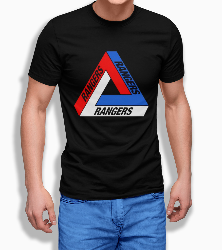 Rangers Penrose Triangle Optical Illusion Sports T-Shirt