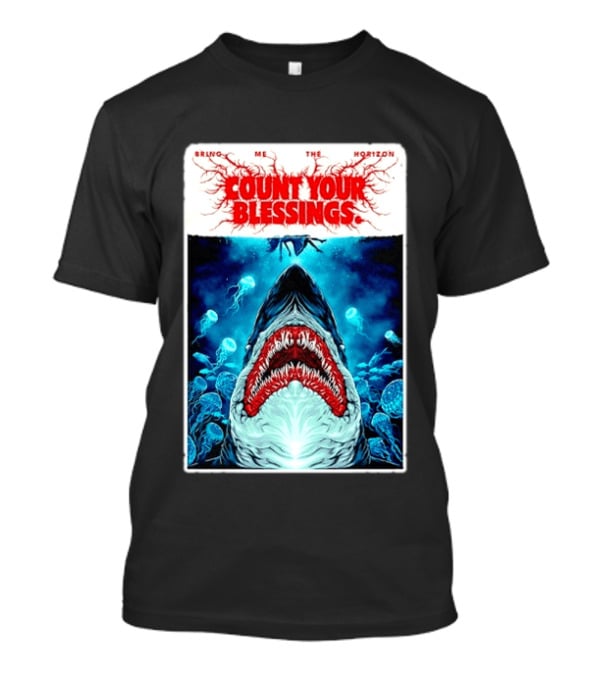 Bring Me The Horizon Count Your Blessings Shark And Jellyfish Ocean Scene T-Shirt