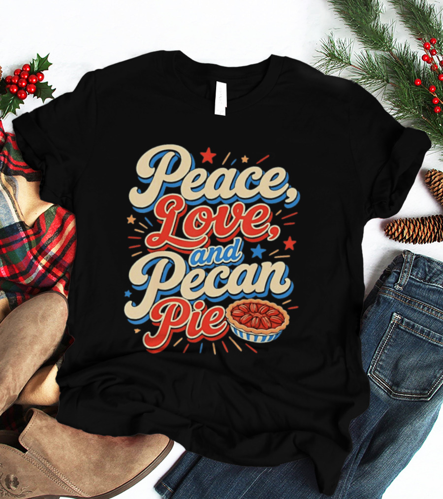 Peace Love And Pecan Pie Thanksgiving T-Shirt