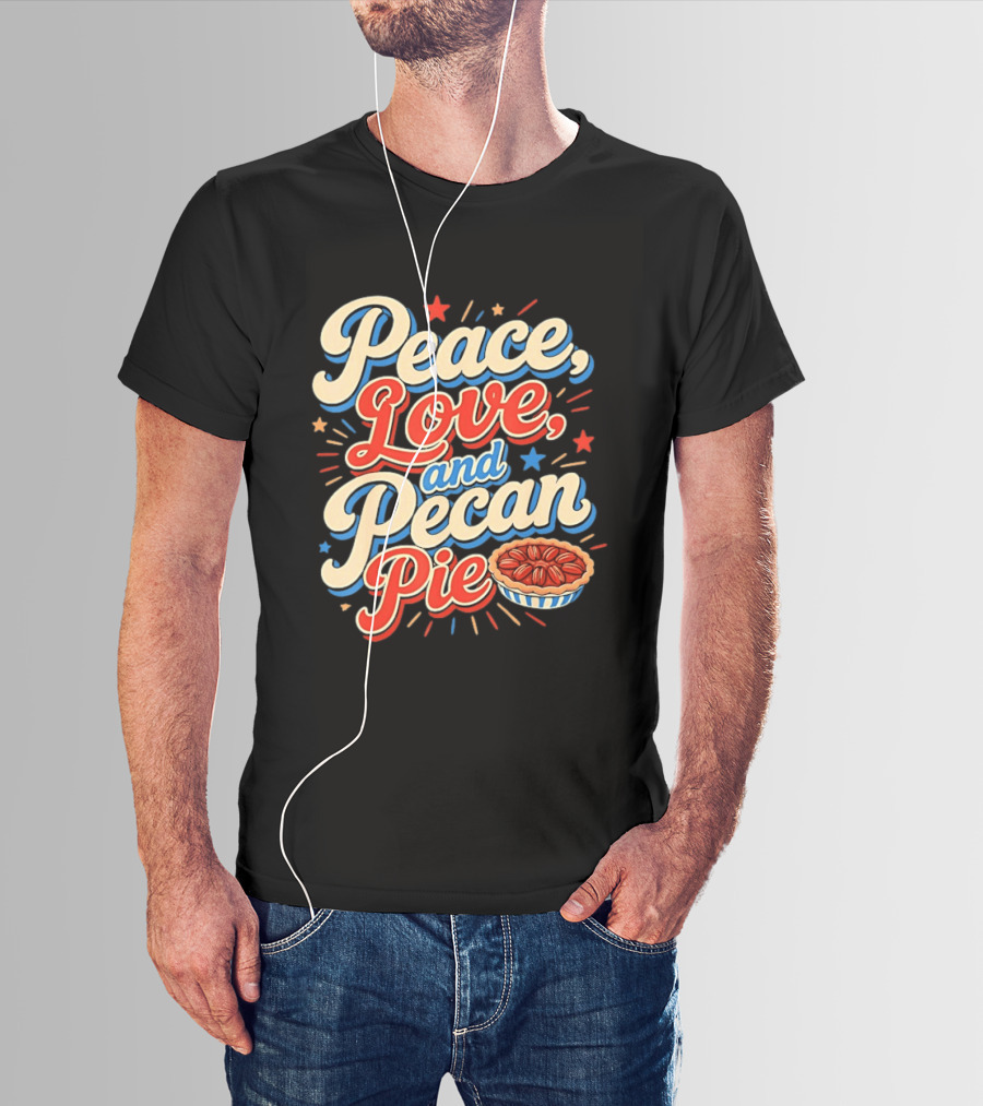 Peace Love And Pecan Pie Thanksgiving T-Shirt