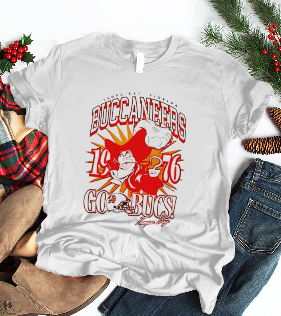 Tampa Bay Florida Buccaneers 1976 Go Bucs Captain Hook T-Shirt
