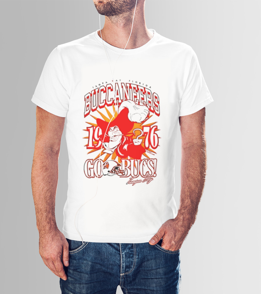 Tampa Bay Florida Buccaneers 1976 Go Bucs Captain Hook T-Shirt