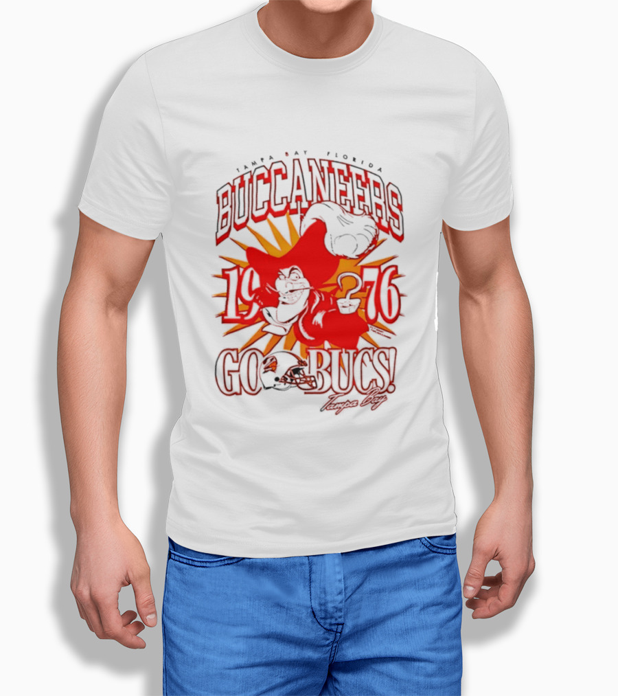 Tampa Bay Florida Buccaneers 1976 Go Bucs Captain Hook T-Shirt