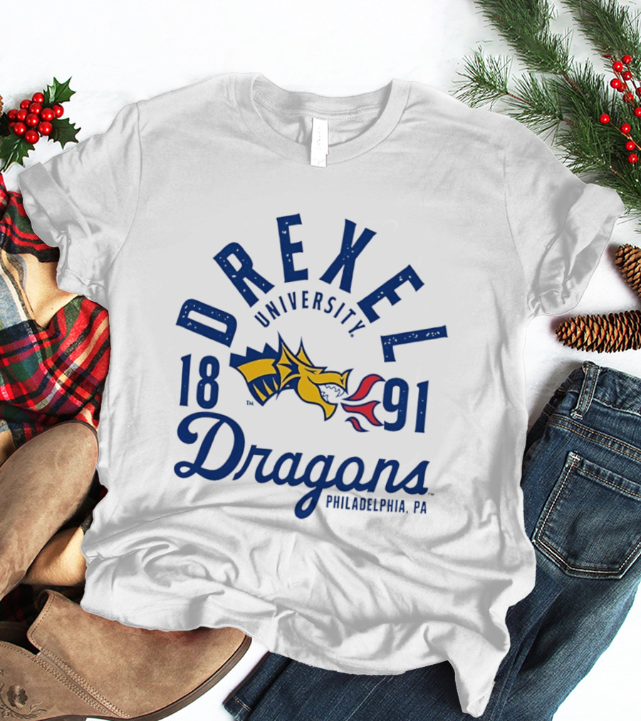 Drexel University Dragons 1891 Philadelphia PA Yellow And Red Dragon T-Shirt