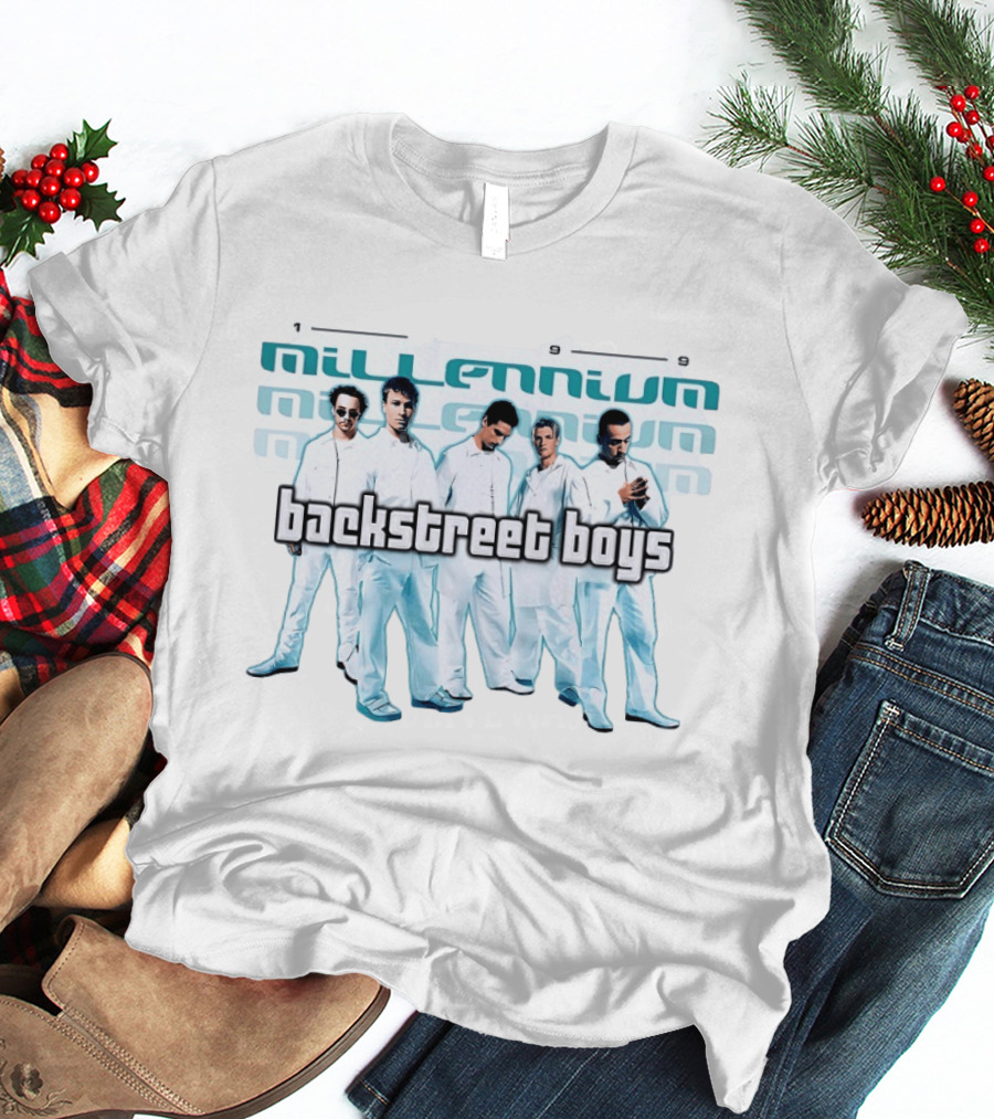 Backstreet Boys Millennium 1999 Album Cover Art Iconic Group Photo White Outfits T-Shirt