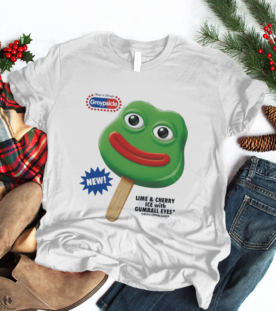 Groypsicle Lime And Cherry Ice With Gumball Eyes Limited Edition Made In Chicago T-Shirt