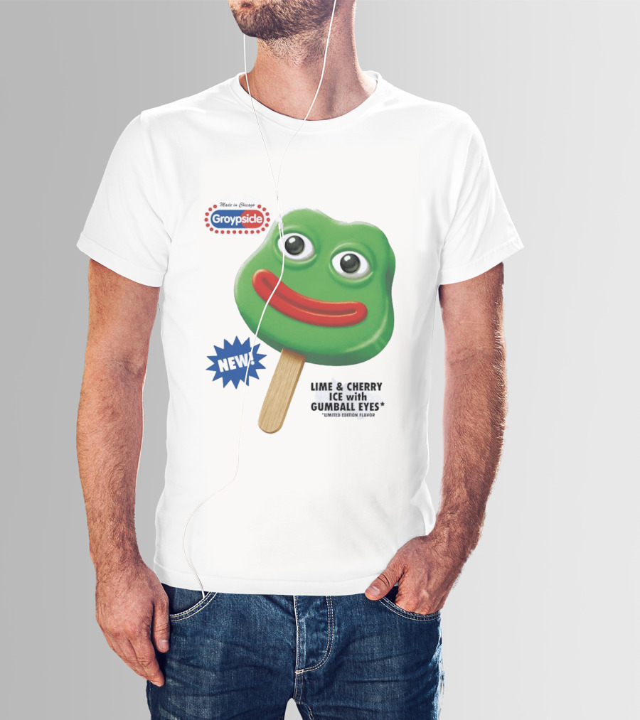 Groypsicle Lime And Cherry Ice With Gumball Eyes Limited Edition Made In Chicago T-Shirt