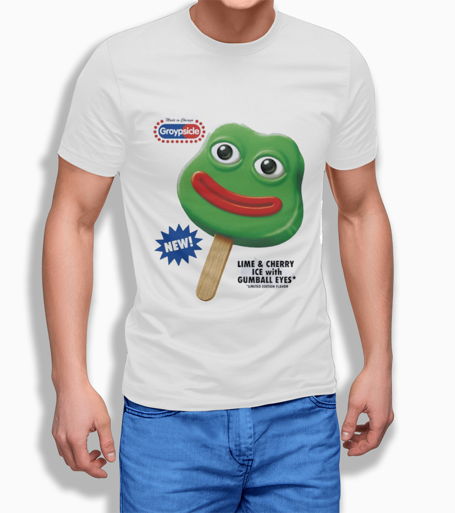 Groypsicle Lime And Cherry Ice With Gumball Eyes Limited Edition Made In Chicago T-Shirt