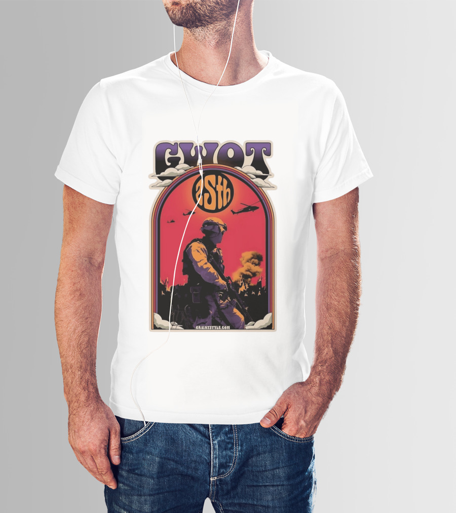 GWOT 25th Anniversary Soldier Helicopters Gruntstyle.com T-Shirt