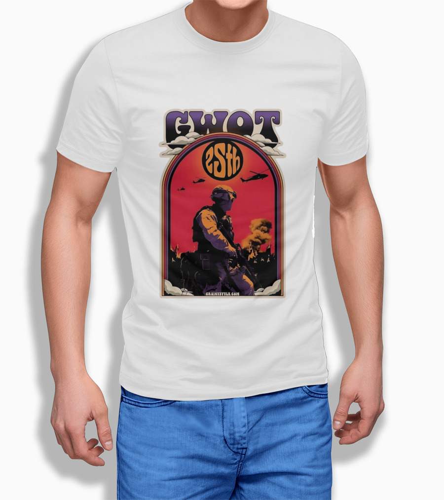 GWOT 25th Anniversary Soldier Helicopters Gruntstyle.com T-Shirt
