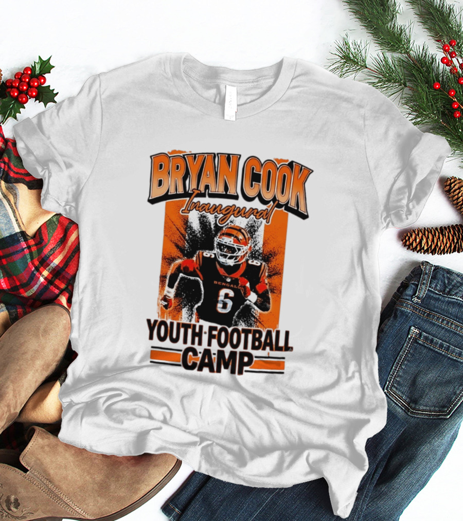 Bryan Cook Inaugural Youth Football Camp Cincinnati Bengals Player Number 6 T-Shirt