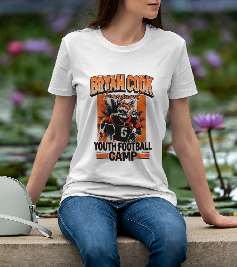Bryan Cook Inaugural Youth Football Camp Cincinnati Bengals Player Number 6 T-Shirt