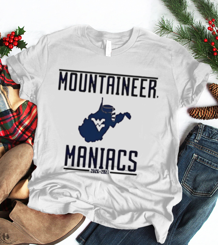 Mountaineer Maniacs West Virginia State Outline 2026 2027 T-Shirt