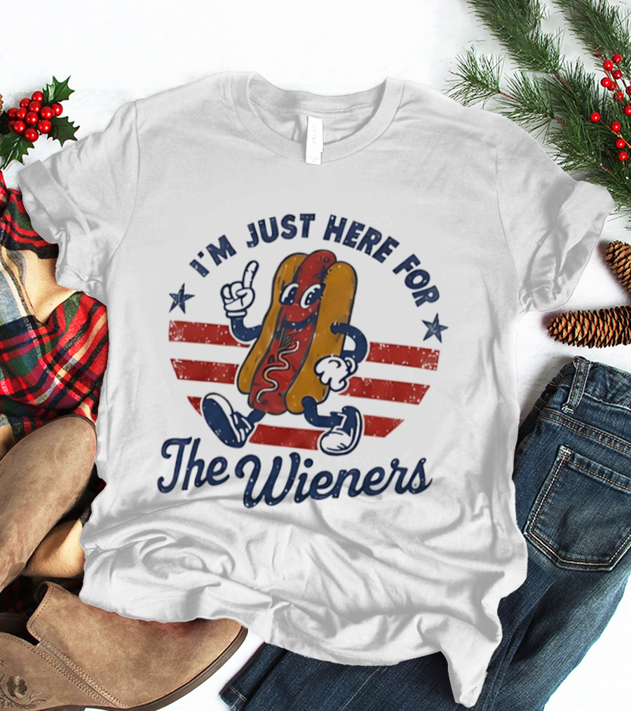 I'm Just Here For The Wieners Hot Dog Fun T-Shirt