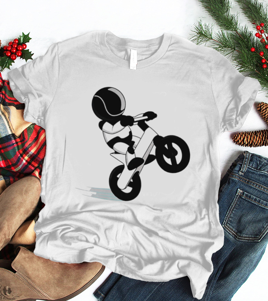 Stick Figure Biker Wheelie Adventure T-Shirt