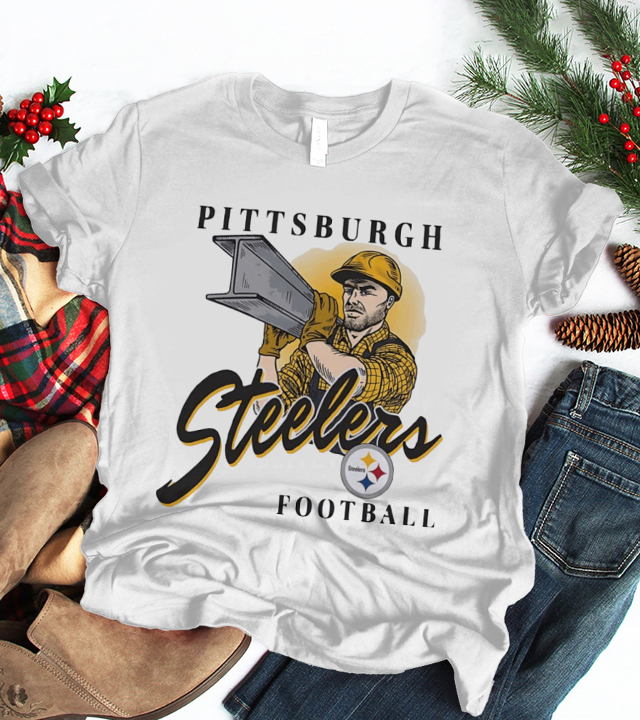Pittsburgh Steelers Football Construction Worker Strength T-Shirt