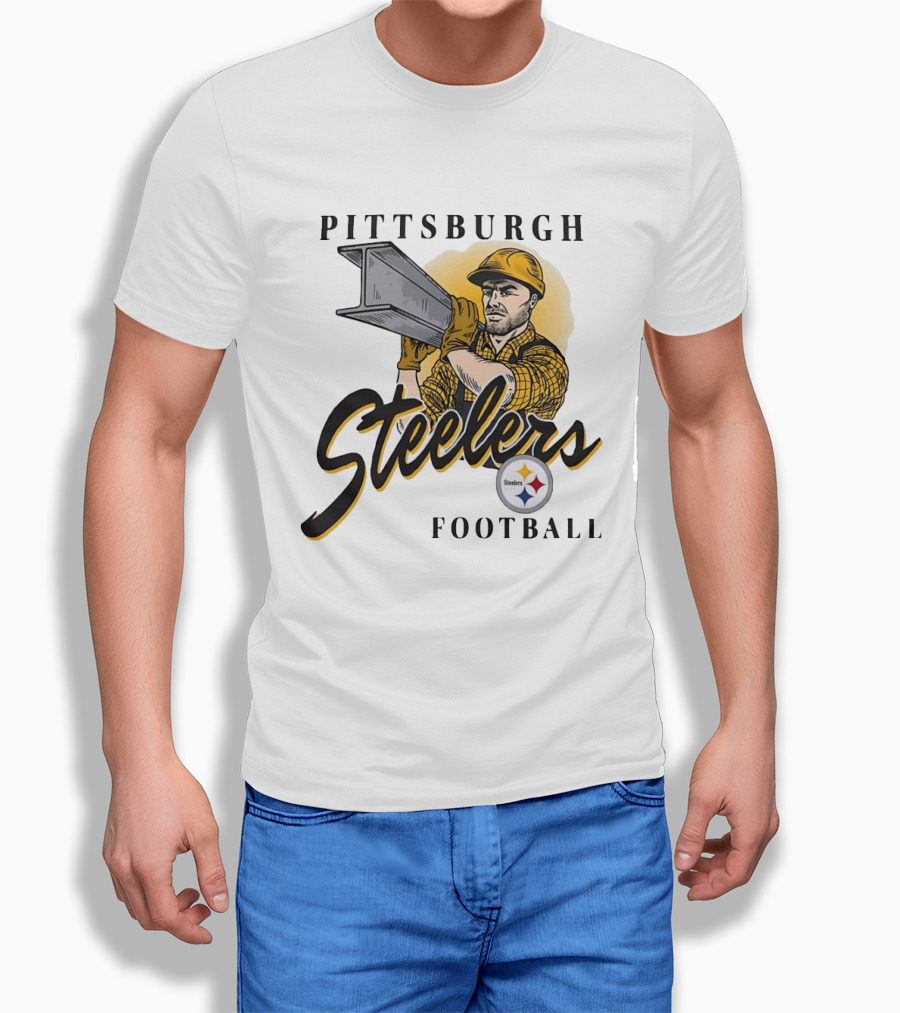 Pittsburgh Steelers Football Construction Worker Strength T-Shirt