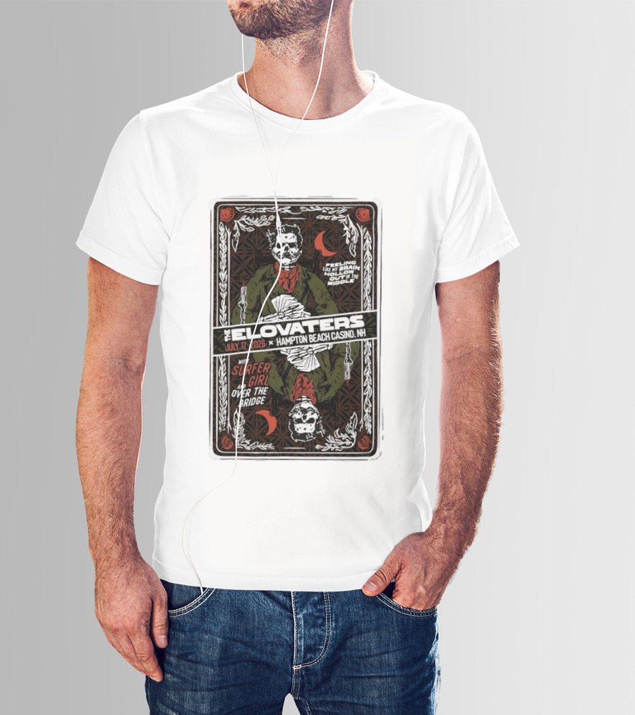 The Elovaters July 17 2026 Hampton Beach Casino NH Feeling Like My Brain Hollow Out Surfer Girl Over The Bridge T-Shirt