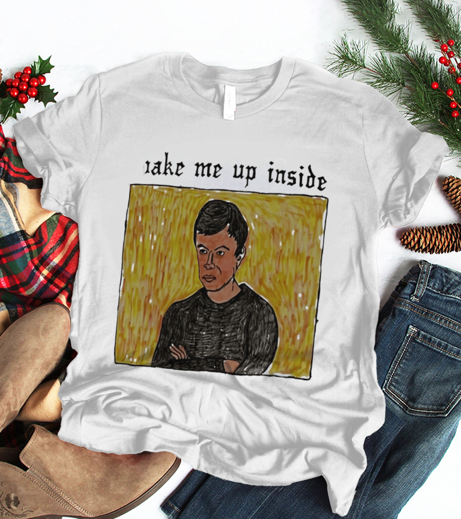 The Rehearsal 2 Wake Me Up Inside Meme Illustration With Contemplative Character On Yellow T-Shirt