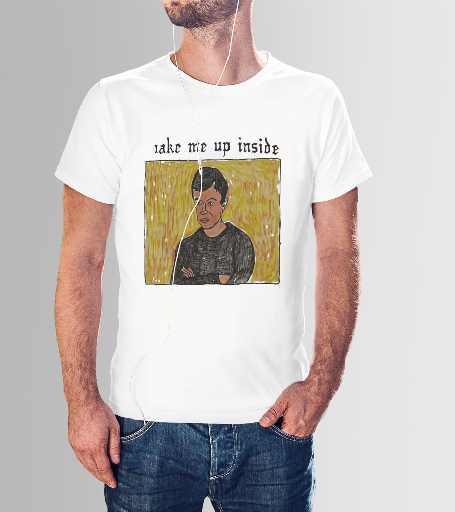 The Rehearsal 2 Wake Me Up Inside Meme Illustration With Contemplative Character On Yellow T-Shirt