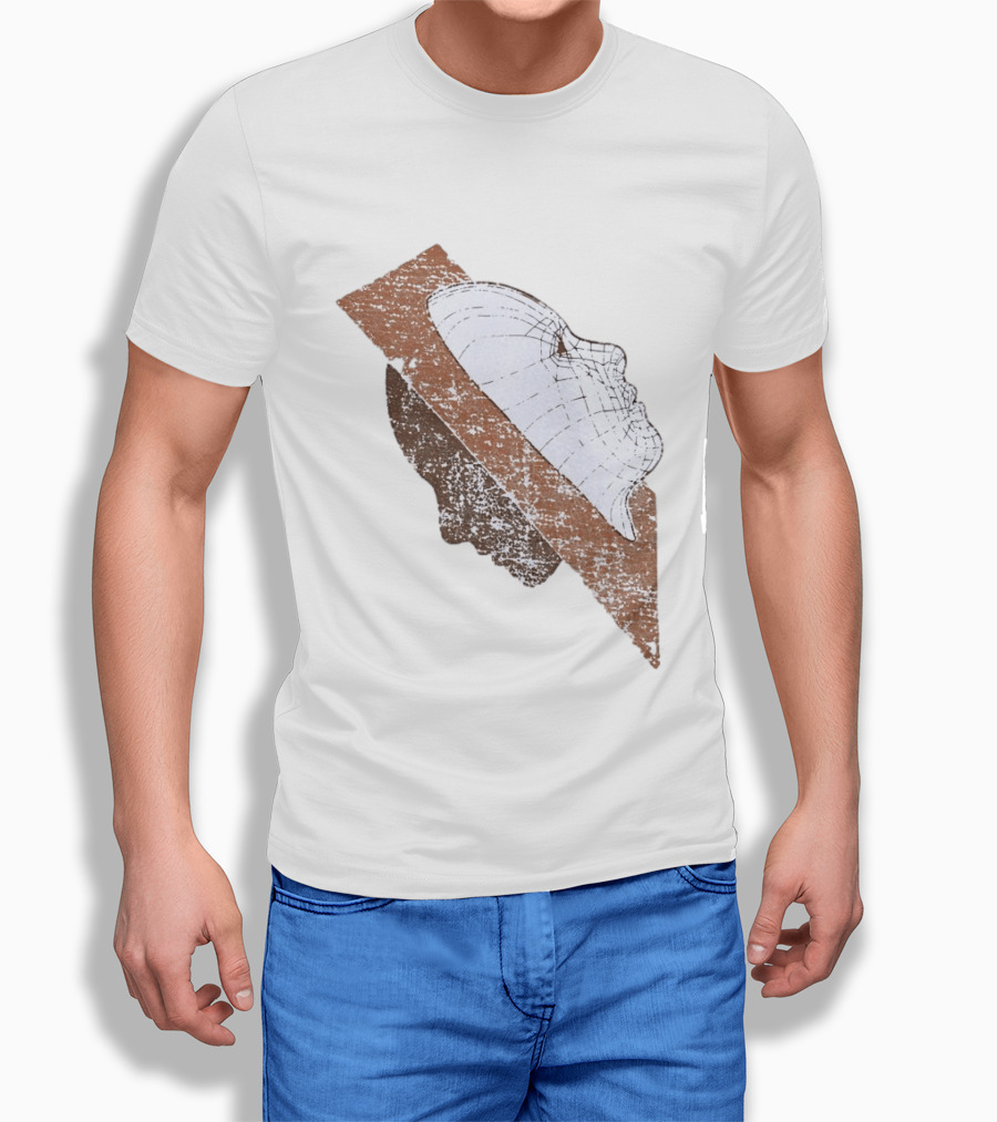 Wireframe Human Profile Collage Abstract Geometric Face T-Shirt