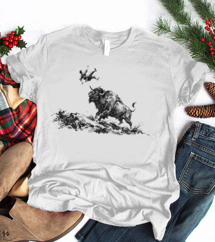Yellowstone National Park Bison Toss Do Not Pet The Wildlife Warning T-Shirt