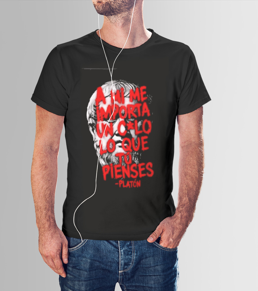 A Mi Me Importa Un Culo Lo Que Tu Pienses Platón Skull T-Shirt