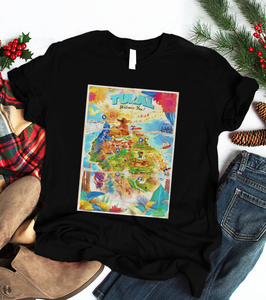 Tural Welcomes You Map Final Fantasy XIV Dawntrail T-Shirt