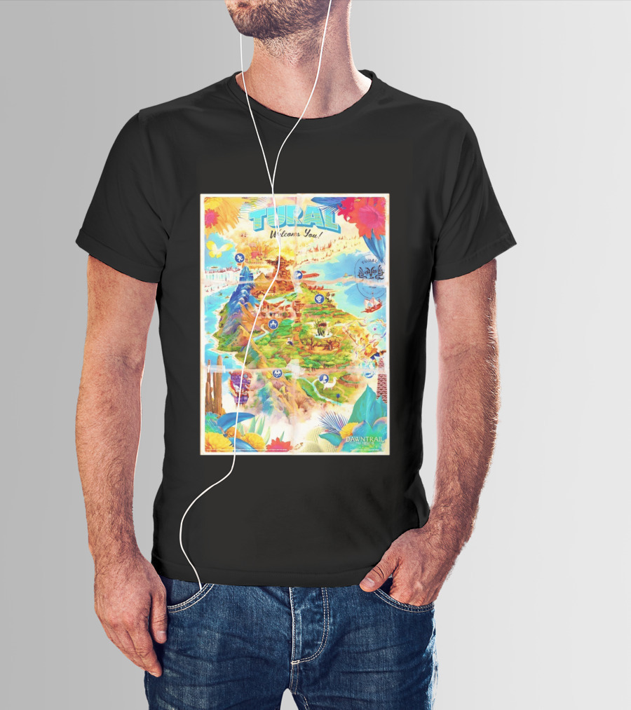 Tural Welcomes You Map Final Fantasy XIV Dawntrail T-Shirt