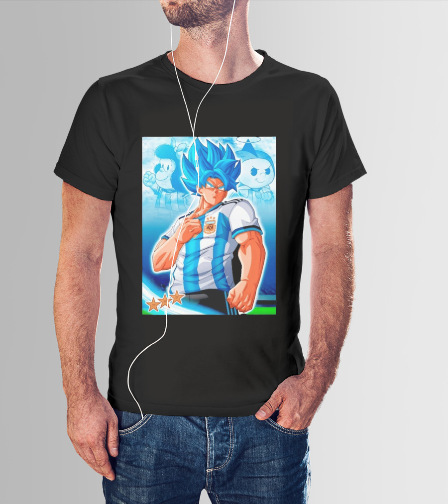 Super Saiyan Goku Dragon Ball Argentina AFA Jersey Victory Stars T-Shirt