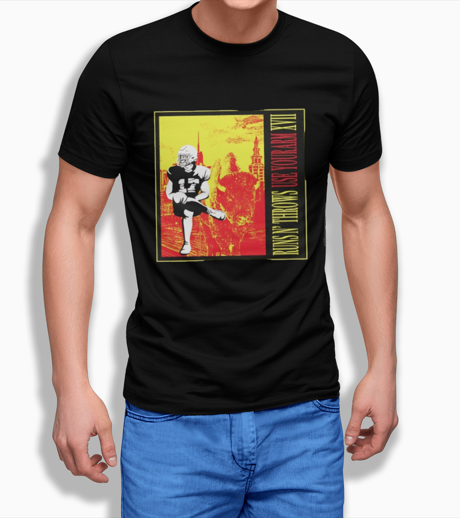 Buffalo Bills Josh Allen Runs N' Throws Use Your Arm XVII Football Buffalo T-Shirt