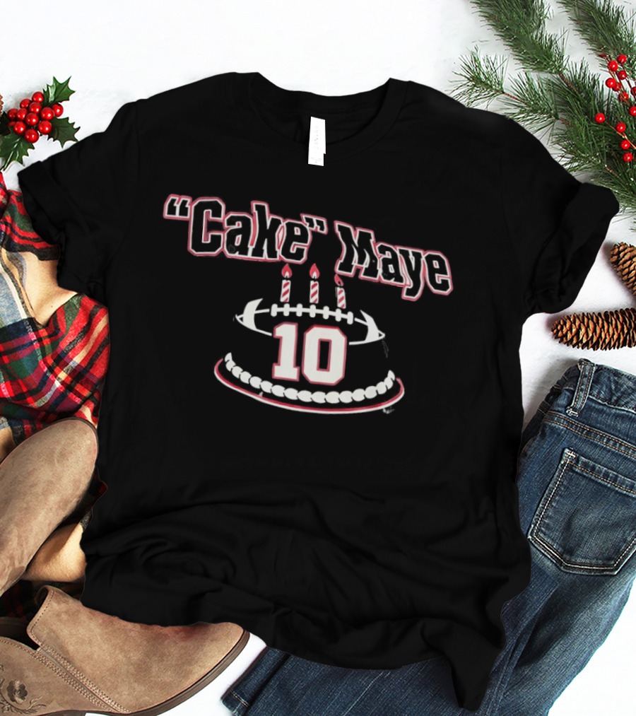 New England Patriots Cake Maye 10 Birthday Football T-Shirt