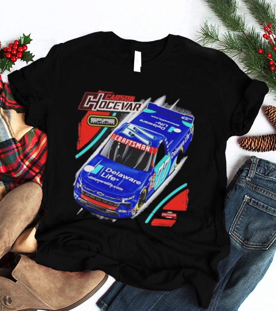 Carson Hocevar Spire Motorsports #77 Delaware Life Craftsman Racing T-Shirt