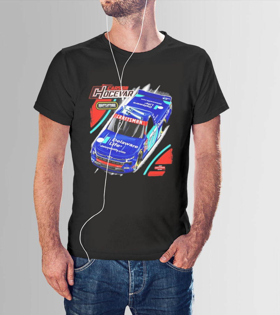 Carson Hocevar Spire Motorsports #77 Delaware Life Craftsman Racing T-Shirt