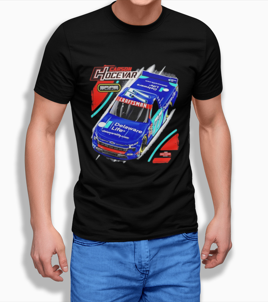 Carson Hocevar Spire Motorsports #77 Delaware Life Craftsman Racing T-Shirt