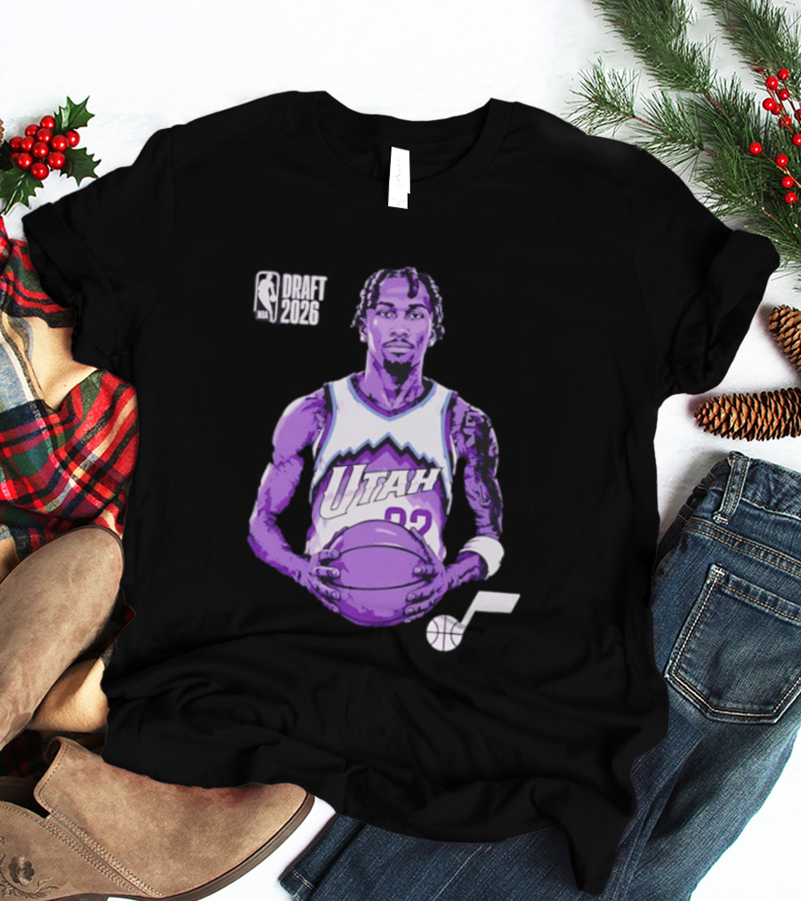 Utah Jazz 2026 NBA Draft Darryn Peterson Fade Basketball T-Shirt