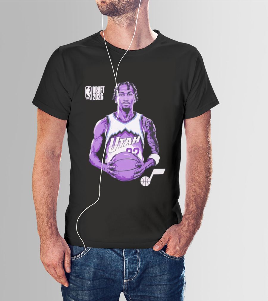 Utah Jazz 2026 NBA Draft Darryn Peterson Fade Basketball T-Shirt