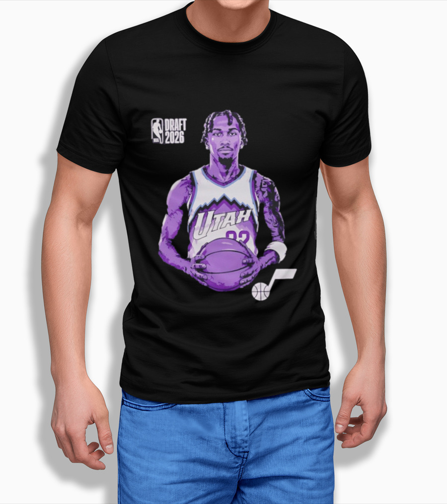 Utah Jazz 2026 NBA Draft Darryn Peterson Fade Basketball T-Shirt